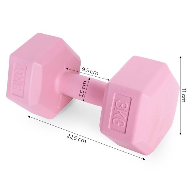 Hex súlyzó szett 2x3 kg rózsaszín - Image 9