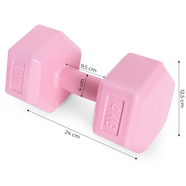 Hex súlyzó szett 2x4 kg rózsaszín - Image 10