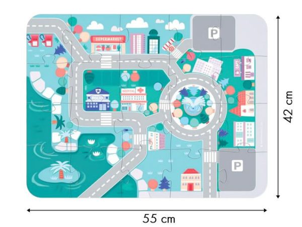 Fa oktató város építőkockák szőnyeggel 115 db - Image 3