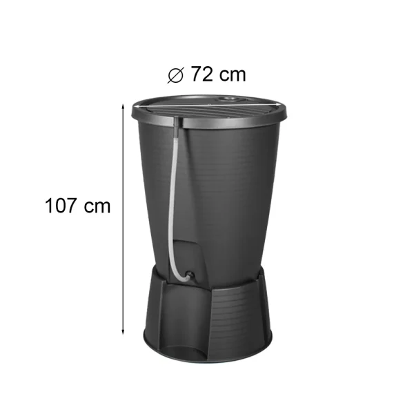 Keter Indigo water butt műanyag esővíz tároló 220L grafit tömlővel - 248937 - Image 2
