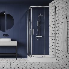 LAVEO BRESSO szögletes zuhanykabin zuhanytálcával 80x80x185 cm átlátszó üveg/króm - JKBB086K