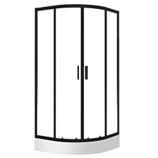 LAVEO BRESSO félkör zuhanykabin 80x80x185 cm átlátszó üveg/fekete - JKB_786Z