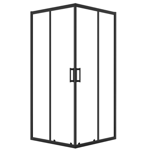 LAVEO BRESSO szögletes zuhanykabin 90x90x185 cm átlátszó üveg/fekete - JKB_796K