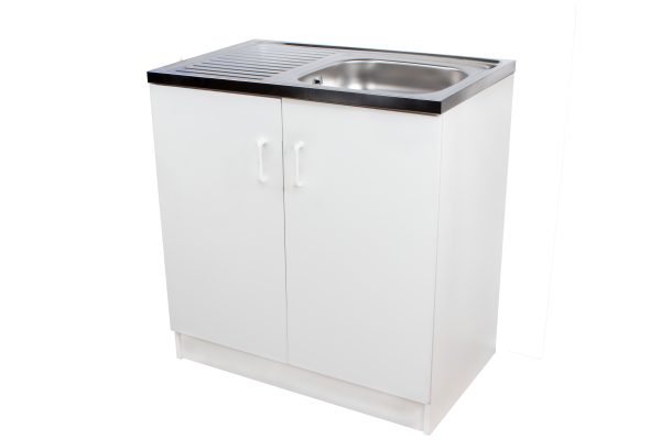 Komplett mosogató szekrény 80x50, nyílajtós, 1med.tál, fehér front - Image 2