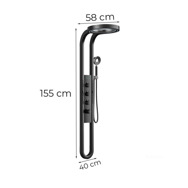 Aquajet hidromasszázs zuhanypanel fekete - LAJHZ-BL - Image 3