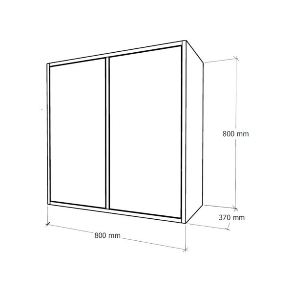 Boxie 2 ajtós fali szekrény 80x80x37 cm antracit - Image 6