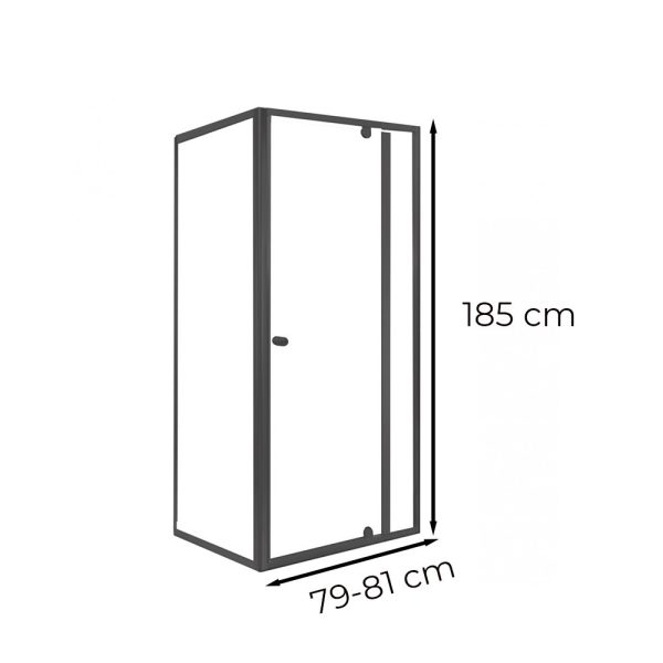 Flexi 80x90 cm sarokba szerelhető aszimmetrikus zuhanykabin zuhanytálca nélkül - Image 3