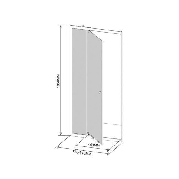 Flexi állítható zuhanyajtó 76-91x185 cm - Image 3