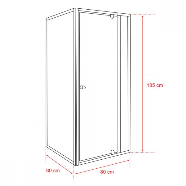 Flexi 80x80 cm sarokba szerelhető szögletes zuhanykabin zuhanytálca nélkül - Image 5