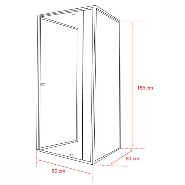 Flexi 80x80 cm falsíkra szerelhető szögletes zuhanykabin zuhanytálca nélkül - Image 3