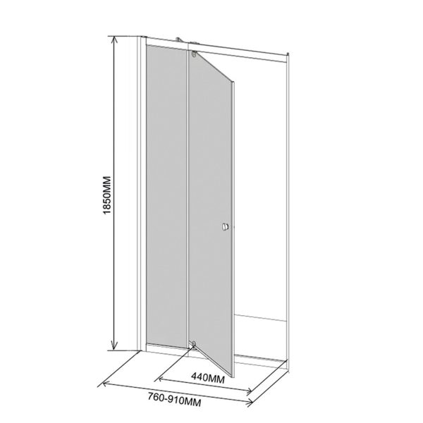 Flexi állítható zuhanyajtó 76-91x185 cm - Image 3
