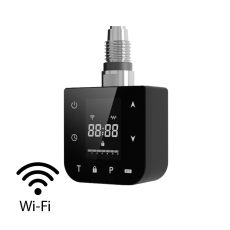 Wifi-s fűtőpatron törölközőszárító radiátorhoz digitális hőfokszabályozóval 800W fekete
