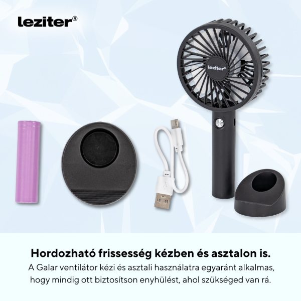Galar kézi hordozható usb ventilátor tartóval 4 W 1200 mAh - Image 5