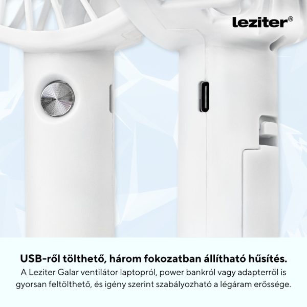 Galar kézi hordozható usb ventilátor tartóval 4 W 1200 mAh - Image 4