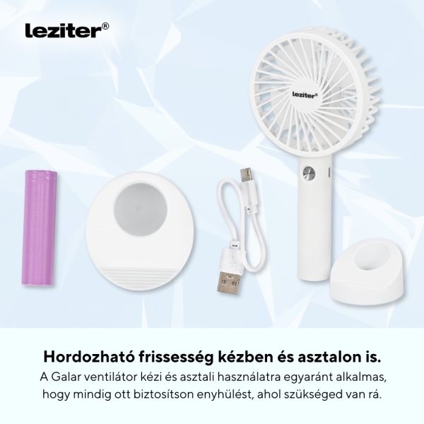 Galar kézi hordozható usb ventilátor tartóval 4 W 1200 mAh - Image 5