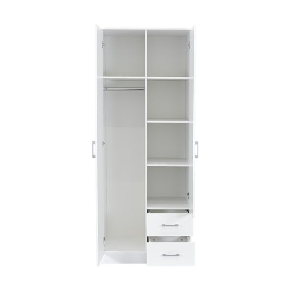 Miami gardróbszekrény 80x205 cm fehér-fehér - Image 5