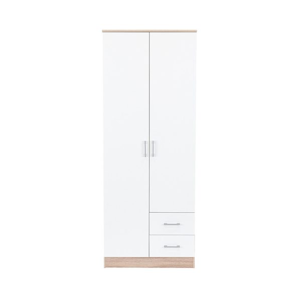Miami gardróbszekrény 80x205 cm fehér-sonoma tölgy - Image 3