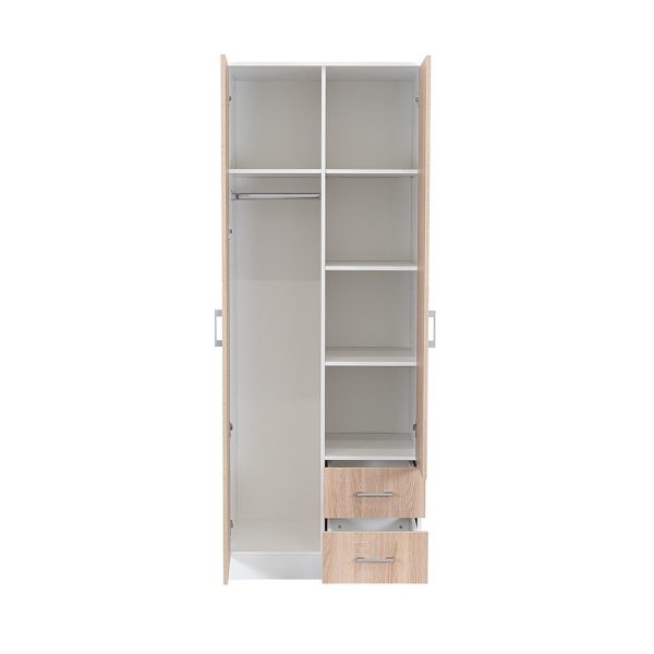 Miami gardróbszekrény 80x205 cm sonoma tölgy-fehér - Image 5