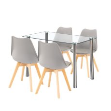 Velon 4+1 étkező garnitúra fehér-szürke