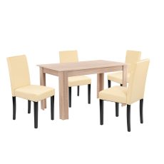 Leon 4+1 étkező garnitúra sonoma tölgy-bézs