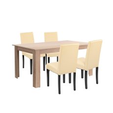 Leon 4+1 étkező garnitúra sonoma tölgy-bézs