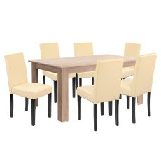 Leon 6+1 étkező garnitúra sonoma tölgy-bézs