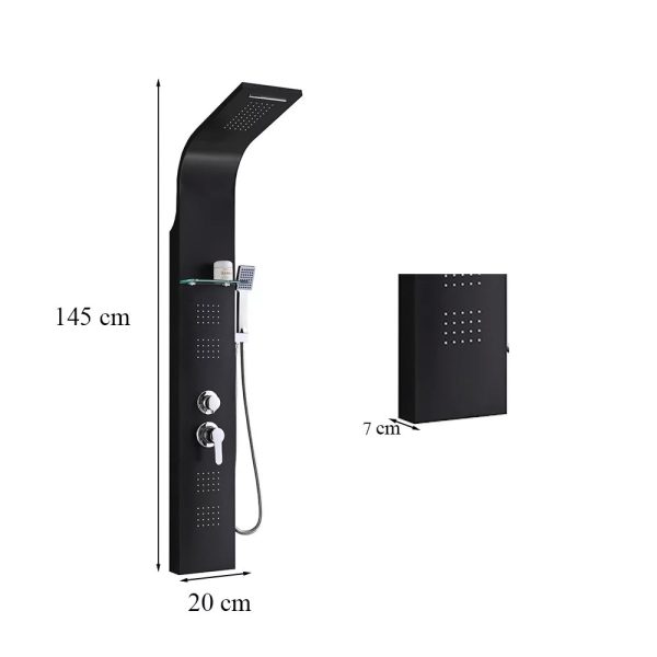 Alegro Black hidromasszázs zuhanypanel, rozsdamentes acél - Image 3