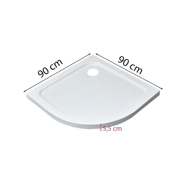 Modena Slim íves alacsony akril zuhanytálca 90x90 cm - Image 3