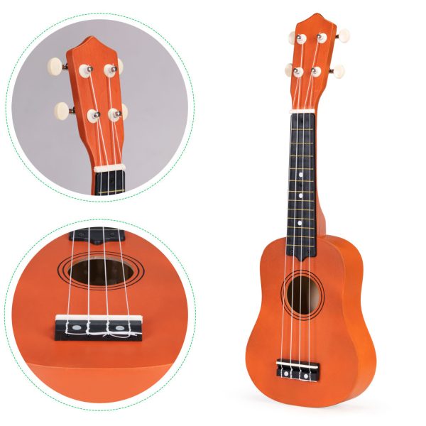 Fa Ukulele Gitár Gyerekeknek, 4 Nylon húr barna - Image 9