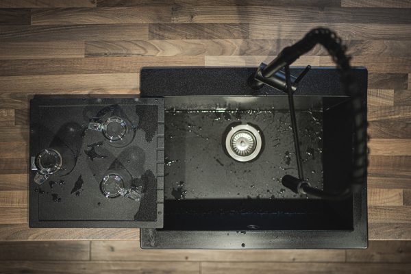 Laveo HALVO univerzális csepptálca, szemcsés fekete - Image 3