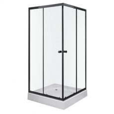 Olga SQ Black 80x80 cm szögletes zuhanykabin zuhanytálcával