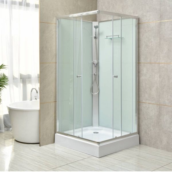 Polo White II 90x90 cm szögletes fehér hátfalas zuhanykabin zuhanytálcával - Image 2
