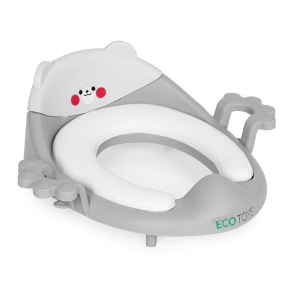 Wc szűkítő ülőke fülekkel puha párnával szürke - Image 3