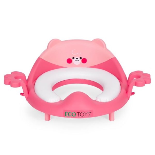 Wc szűkítő ülőke fülekkel puha párnával rózsaszín - Image 2
