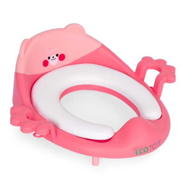 Wc szűkítő ülőke fülekkel puha párnával rózsaszín - Image 3