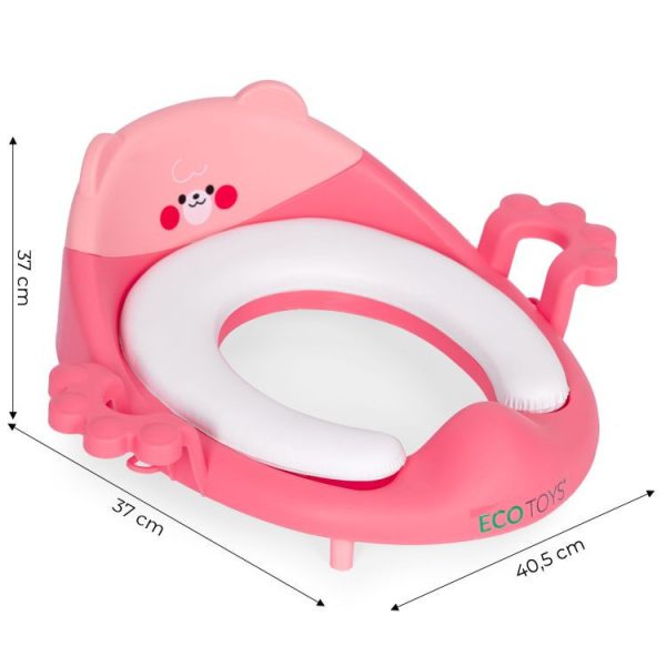 Wc szűkítő ülőke fülekkel puha párnával rózsaszín - Image 7