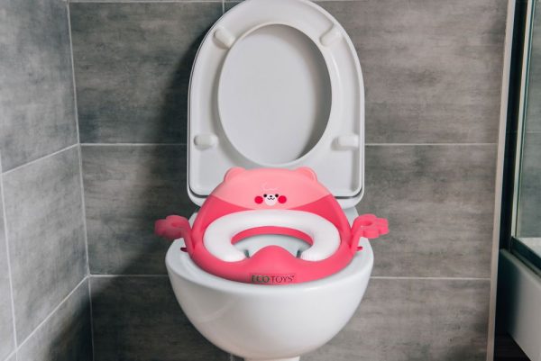 Wc szűkítő ülőke fülekkel puha párnával rózsaszín - Image 8