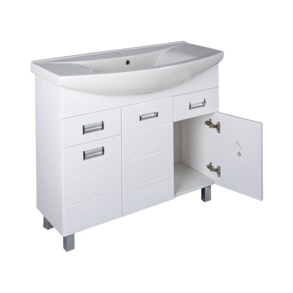Viva SZQUARE 100 lábon álló fürdőszobabútor Sanovit ZENON 6095 porcelán mosdóval 97 x 51 cm - Image 3