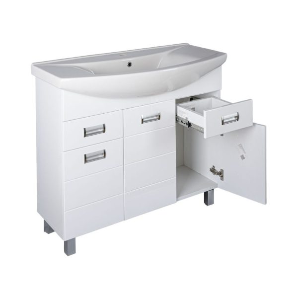 Viva SZQUARE 100 lábon álló fürdőszobabútor Sanovit ZENON 6095 porcelán mosdóval 97 x 51 cm - Image 4