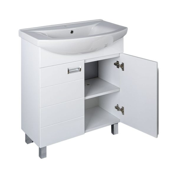 Viva SZQUARE 65 lábon álló fürdőszobabútor Sanovit ZENON 6065 porcelán mosdóval 65 x 47 cm - Image 3