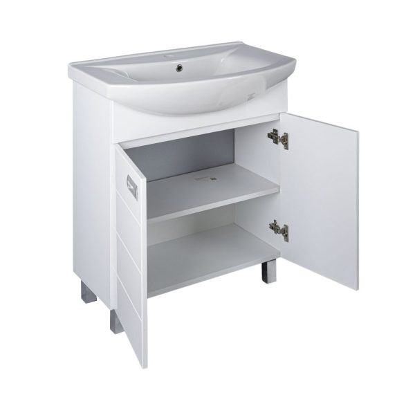 Viva SZQUARE 65 lábon álló fürdőszobabútor Sanovit ZENON 6065 porcelán mosdóval 65 x 47 cm - Image 4