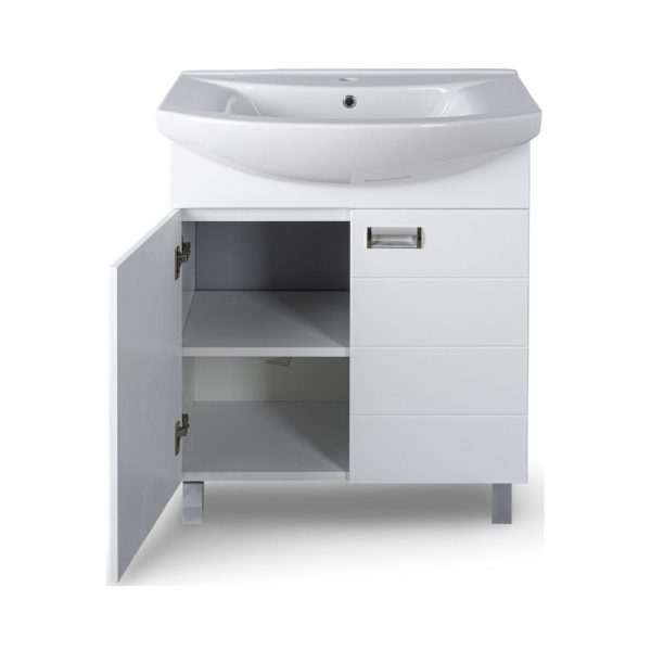 Viva SZQUARE 65 lábon álló fürdőszobabútor Sanovit ZENON 6065 porcelán mosdóval 65 x 47 cm - Image 5