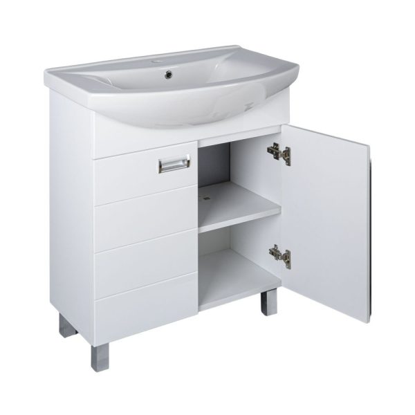 Viva SZQUARE 75 lábon álló fürdőszobabútor Sanovit ZENON 6075 porcelán mosdóval 75 x 49,8 cm - Image 3