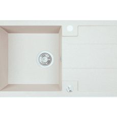 Laveo BARBADOS jázmin csepptálcás mosogató dugókiemelős helytakarékos szifonnal - SBB_J11T