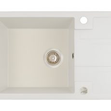 Laveo BARBADOS jázmin mini csepptálcás mosogató dugókiemelős helytakarékos szifonnal - SBB_J13T