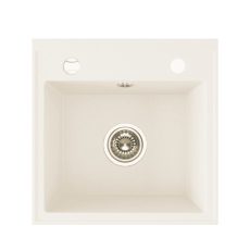 Laveo RINA egymedencés jázmin mosogató csaplyukkal, automata dugókiemelős, helytakarékos szifonnal - SBP_J10T