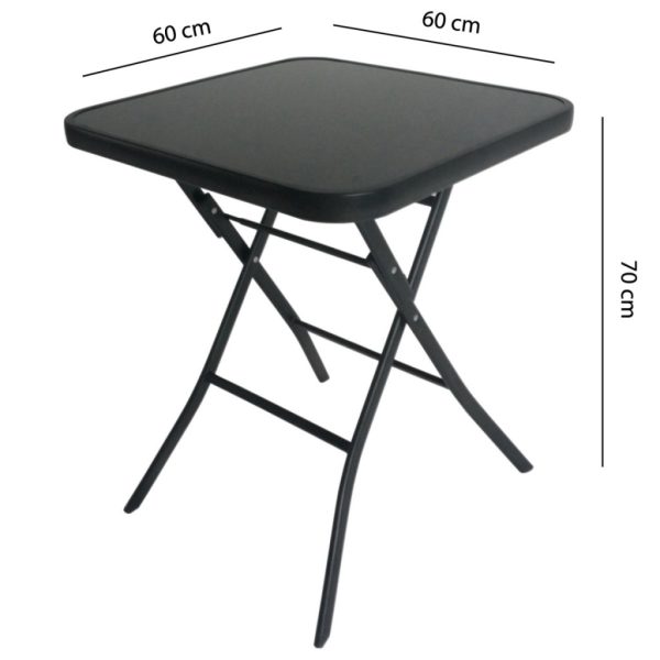 60 cm-es összecukható szögletes kerti asztal - Image 8