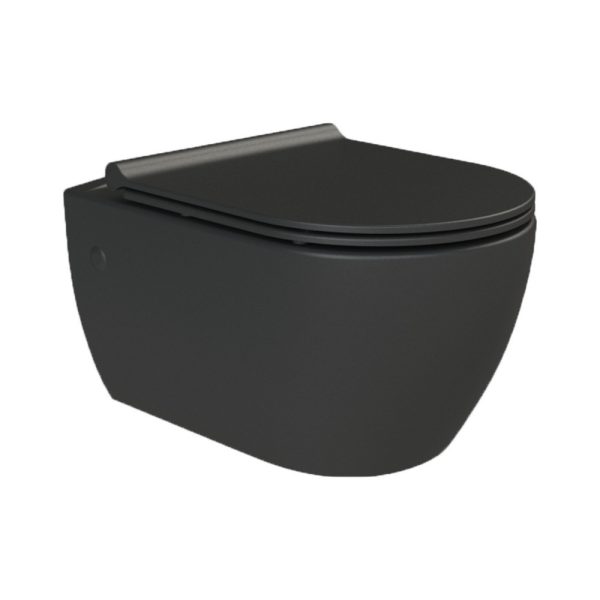 CeraStyle CITY SLIM WC ülőke - MATT FEKETE - duroplast - lecsapódásgátlós - könnyen levehető - Image 2