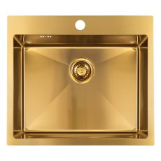 LAVEO MALAWI arany színű beépíthető inox mosogató szifonnal, 50x58x20 cm - SLM_G10T