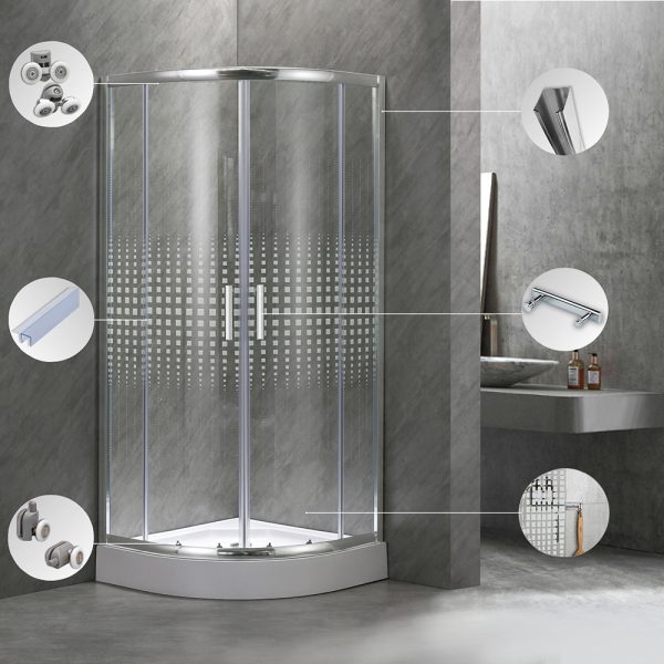 Spirit Mátrix 90x90 cm íves zuhanykabin zuhanytálcával - Image 5